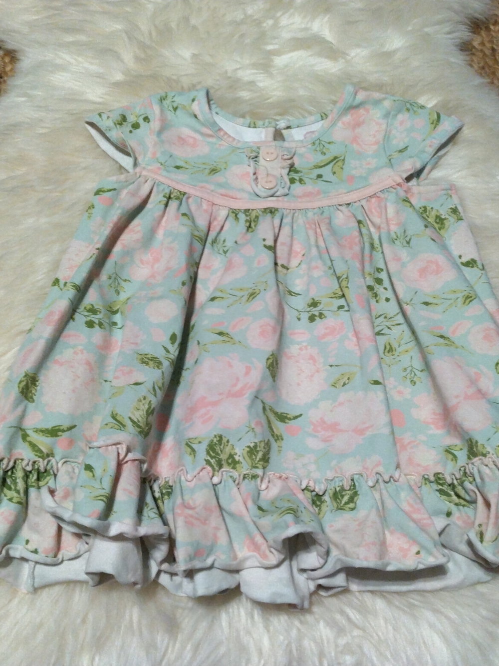SweetHoney Floral Ruffle Top in Pastel Pink & Mint Size 6